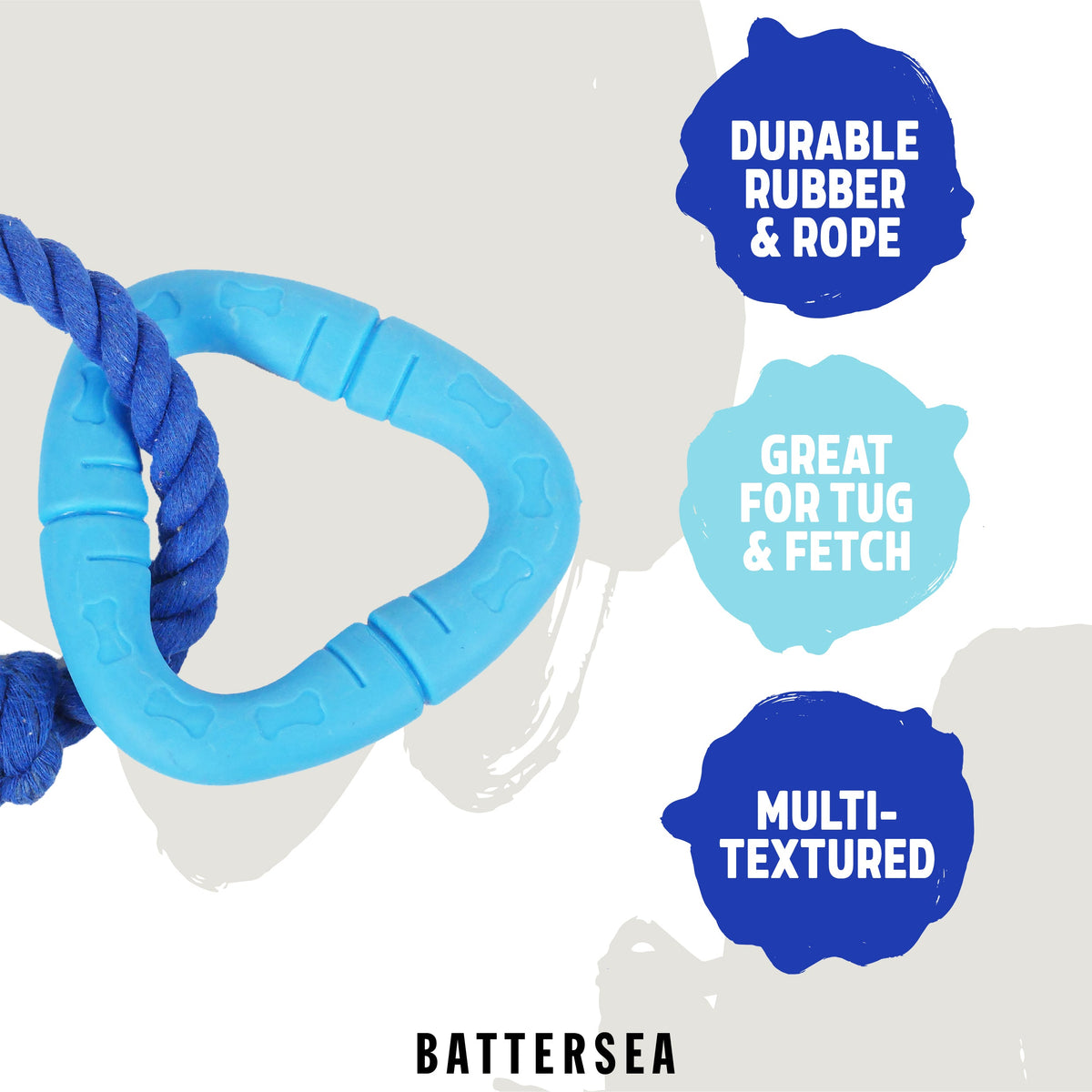 Battersea Rope & Rubber Triangle Dog Toy