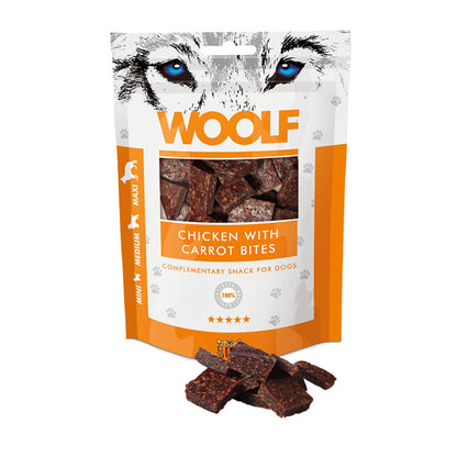 Woolf Dog Snacks - Chicken with Carrot bites - 100g