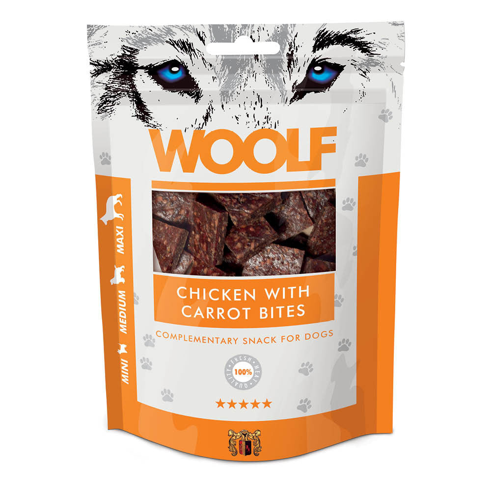 Woolf Dog Snacks - Chicken with Carrot bites - 100g