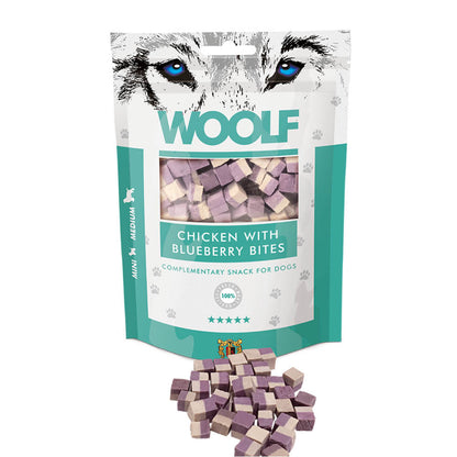 Woolf Dog Snacks - Chicken with Blueberry Bites - 100g