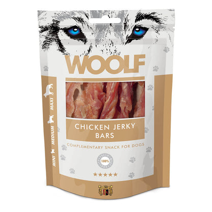 Woolf Chicken Jerky Bars Dog Snacks - 100g