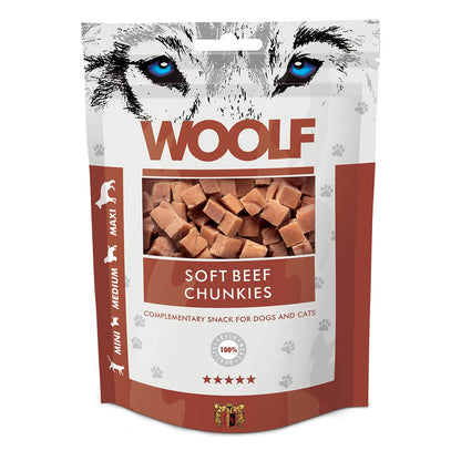 Woolf Beef Chunkies Snacks for Cats & Dogs - 100g