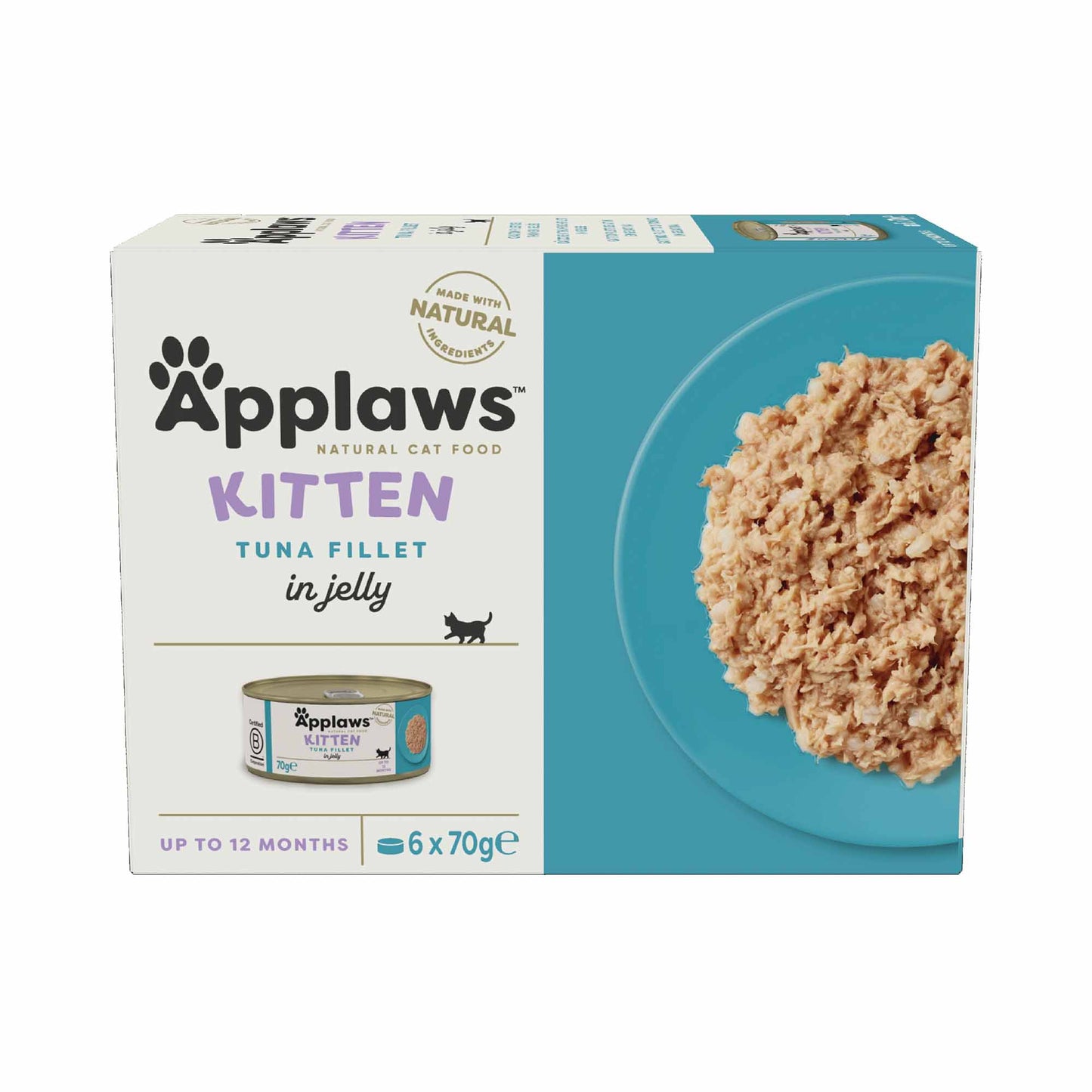 Applaws Natural Wet Kitten Food - Tuna Fillet in Jelly - 6x70g Cans