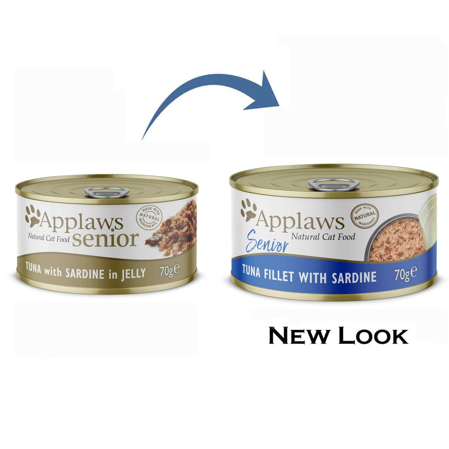 Applaws Complete Senior Wet Cat Food Tuna with Sardine in Jelly - 24x70g Cans