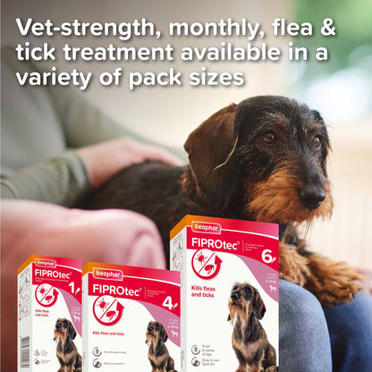 Beaphar FIPROtec Flea & Tick Spot on for Small Dogs - 4 pack