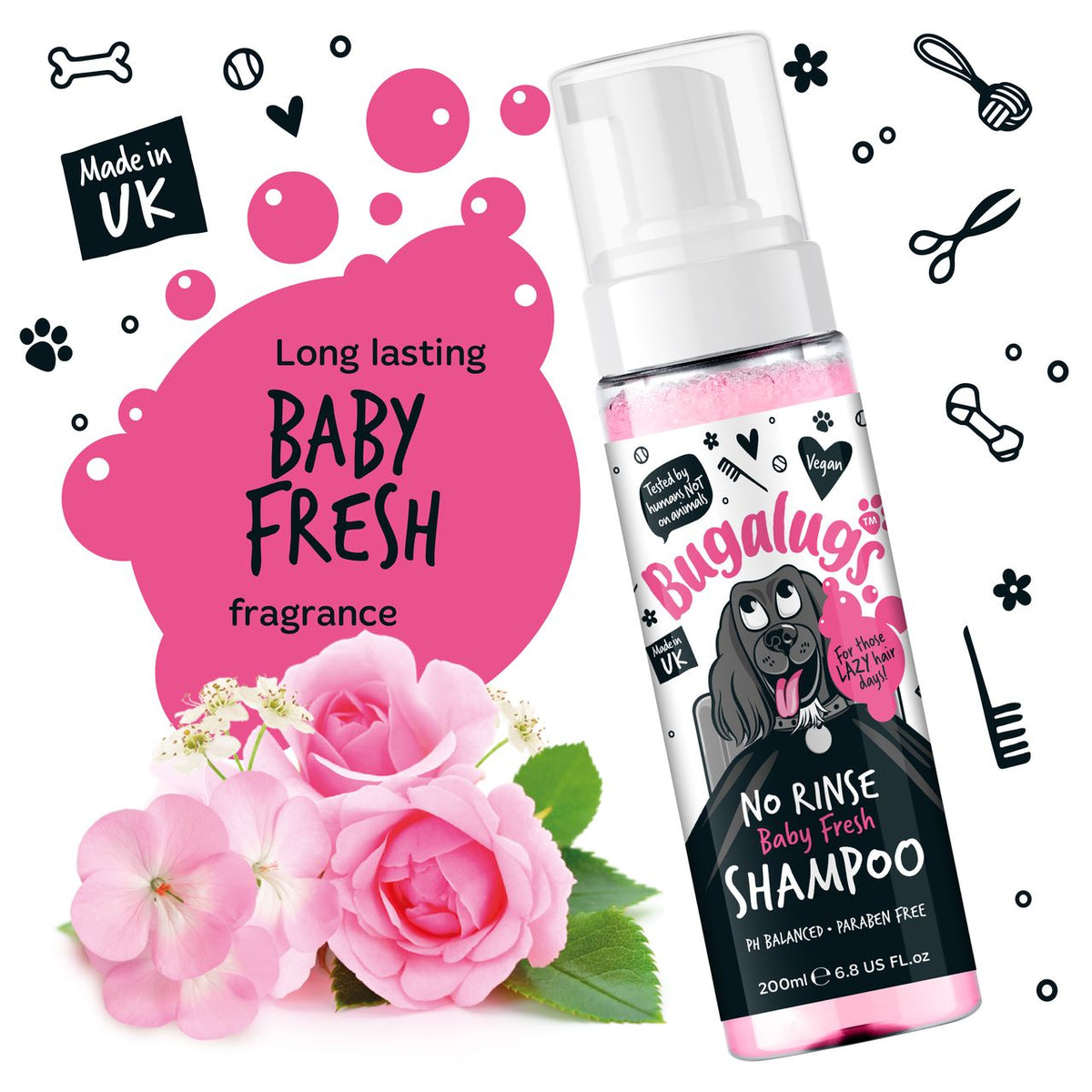 Bugalugs No Rinse Baby Fresh Dog Shampoo - 200ml