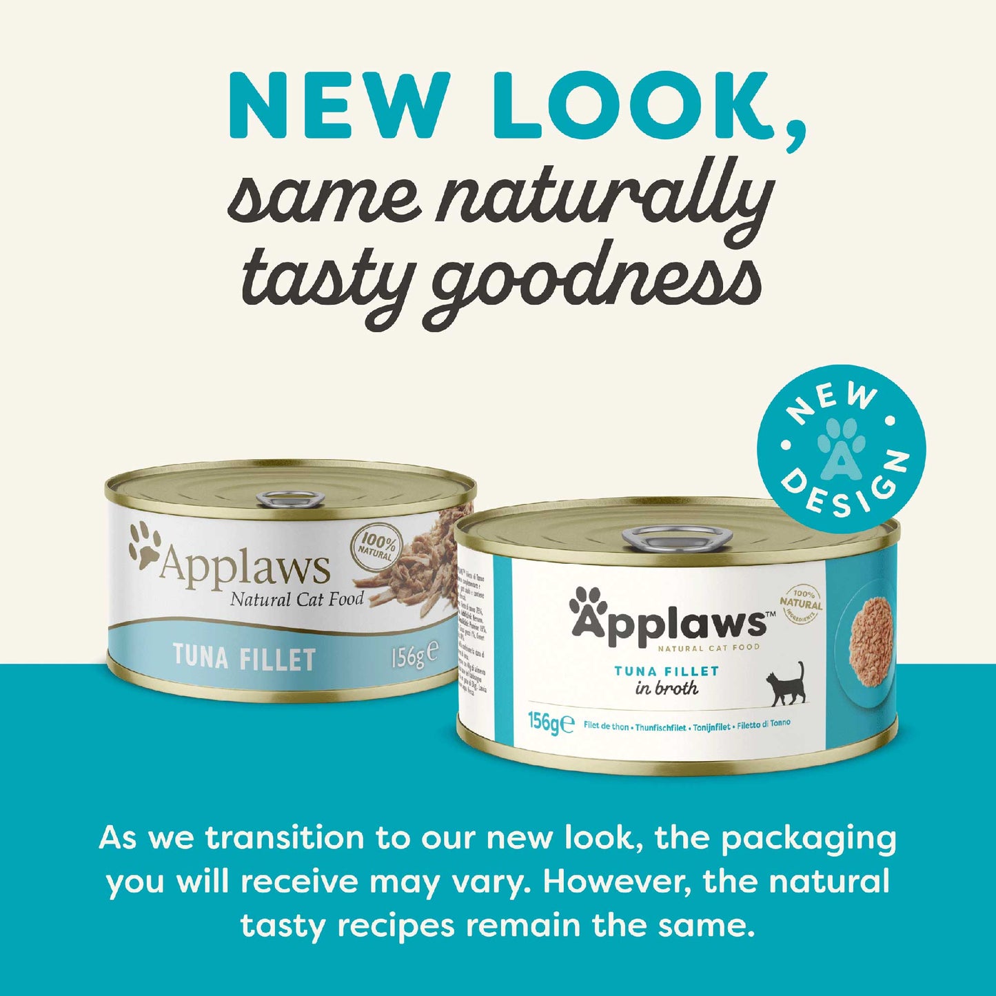 Applaws Adult Wet Cat Food in Broth - Tuna Fillet - 24x70g Cans