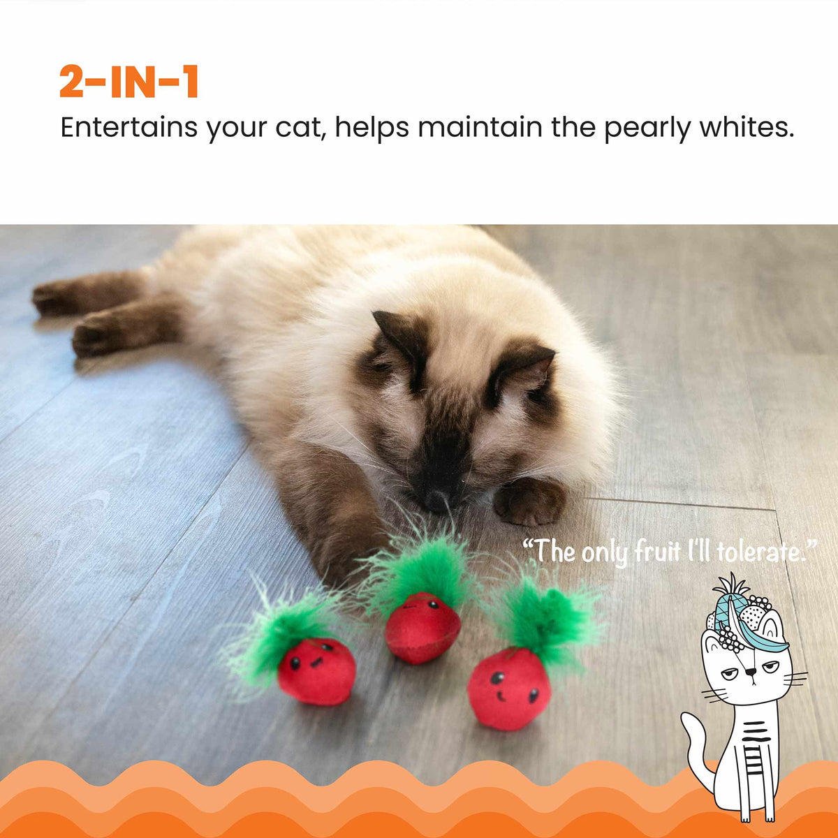 Nina Ottosson Catstages Strawbabies Cat Toy - Pink - 3 Pack
