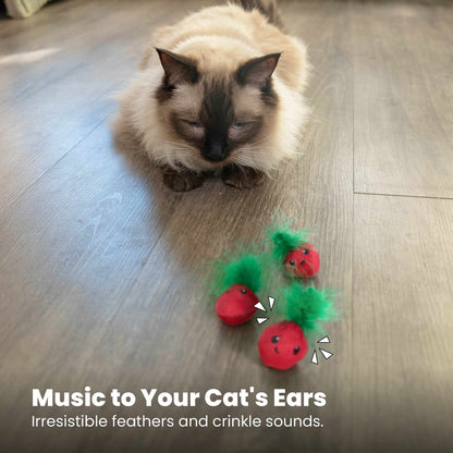 Nina Ottosson Catstages Strawbabies Cat Toy - Pink - 3 Pack