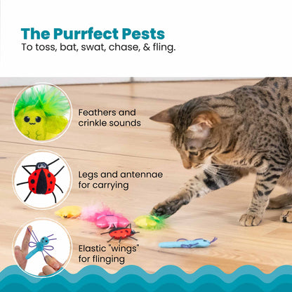 Nina Ottosson Catstages Cute as a Bug Cat Toys - 6 Pack