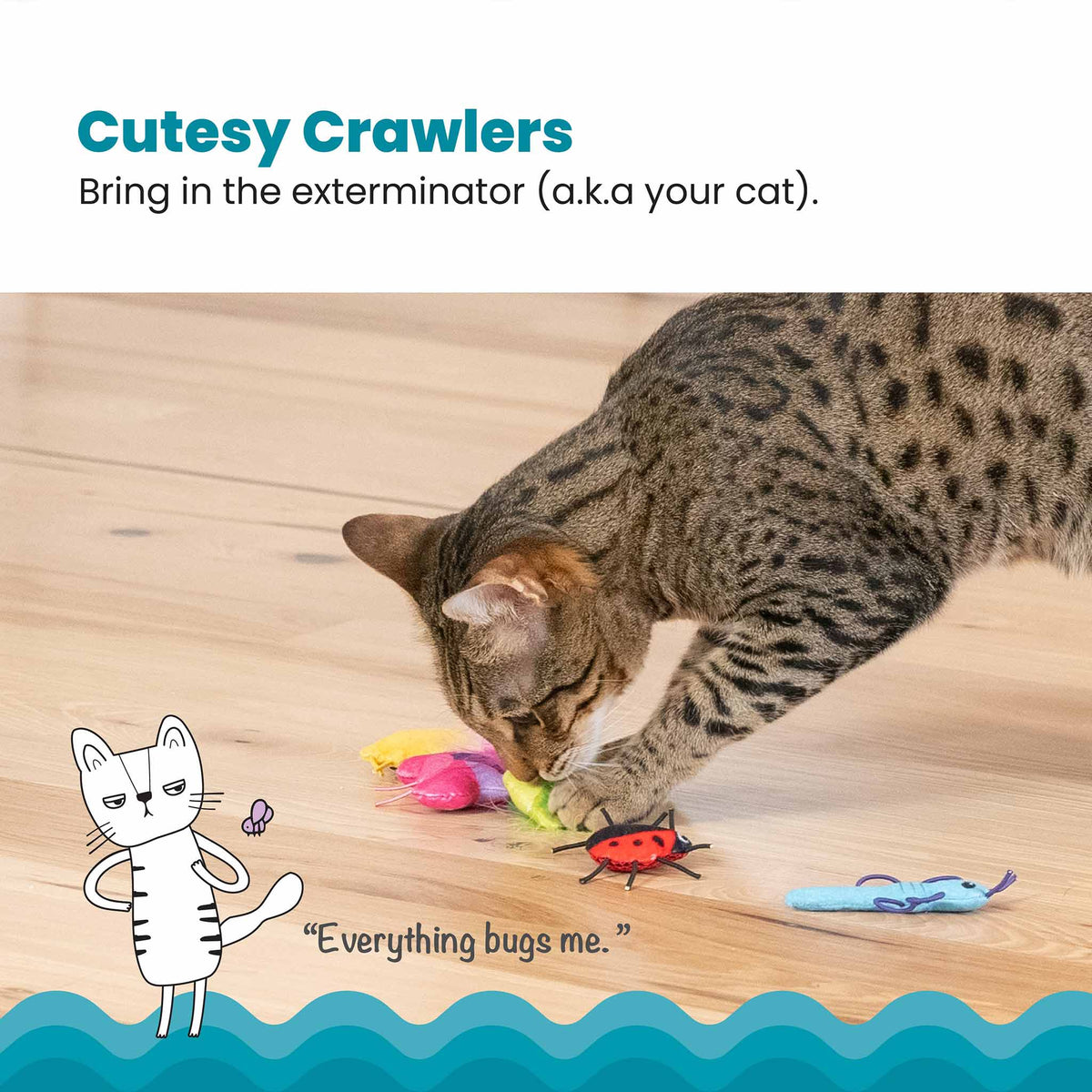 Nina Ottosson Catstages Cute as a Bug Cat Toys - 6 Pack