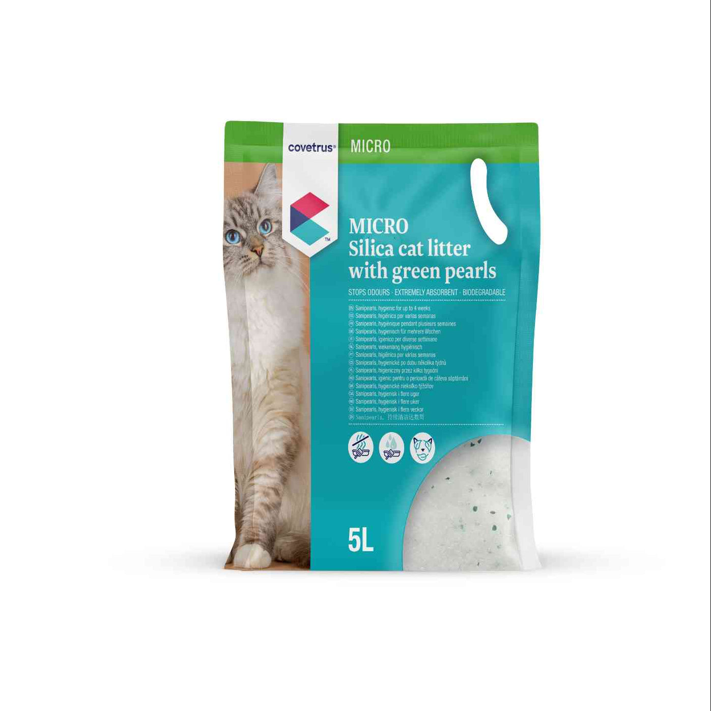 CVET Micro Silica Cat Litter Green - 5L
