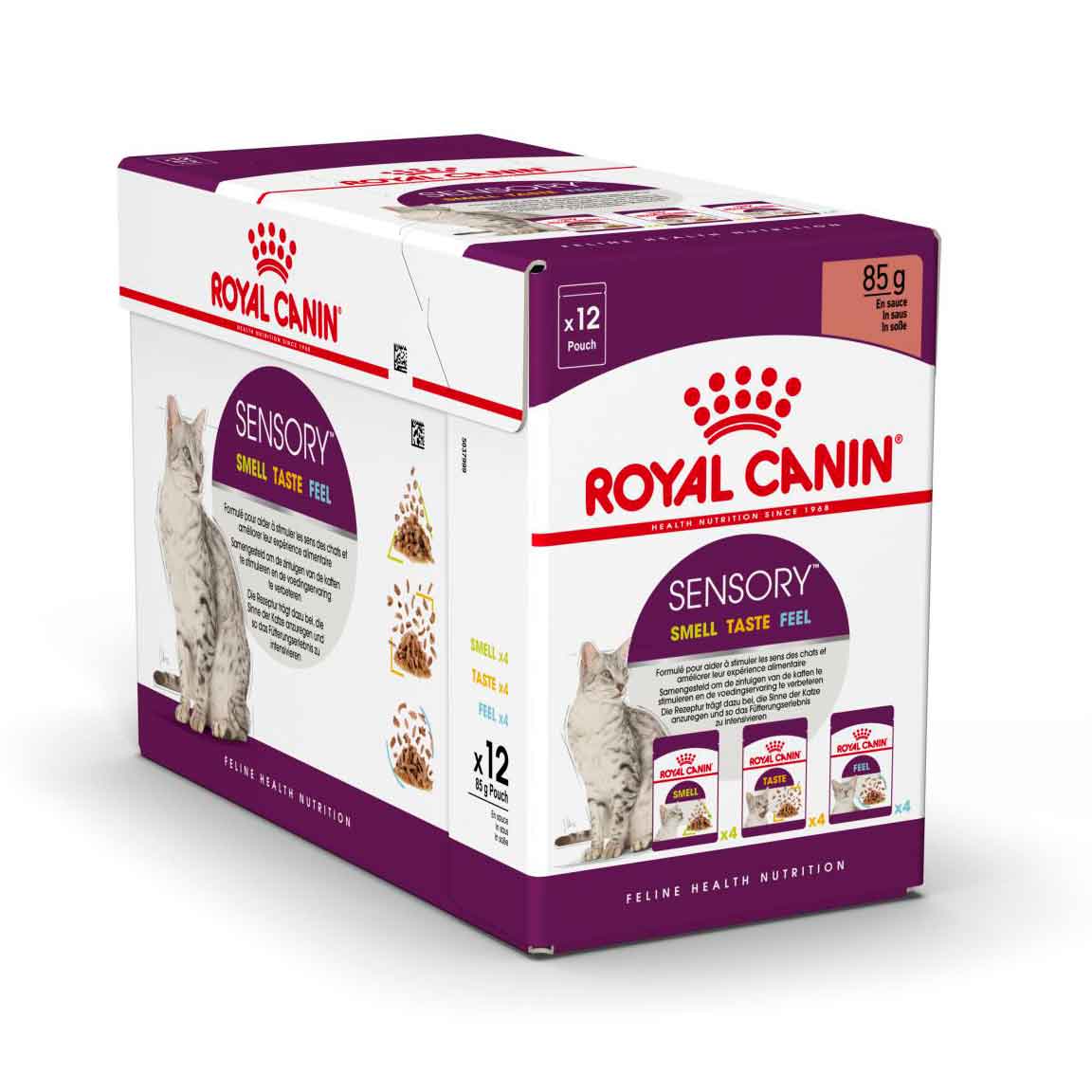 Royal Canin Feline Health Nutrition Sensory Variety Pack in Gravy Wet Cat Food - 12x85g Pouches