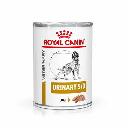 Royal Canin Veterinary Health Nutrition Urinary S/O Canine Wet Dog Food - 12x410g cans