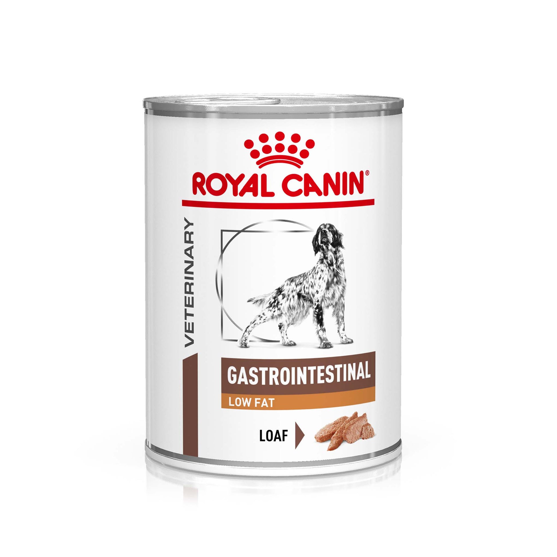 Royal Canin Royal Canin Veterinary Gastrointestinal Low Fat Adult Wet Dog Food pet food packaging