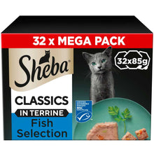 SHEBA Classics Adult Wet Cat Food in Terrine - Fish Selection - 32x85g Trays