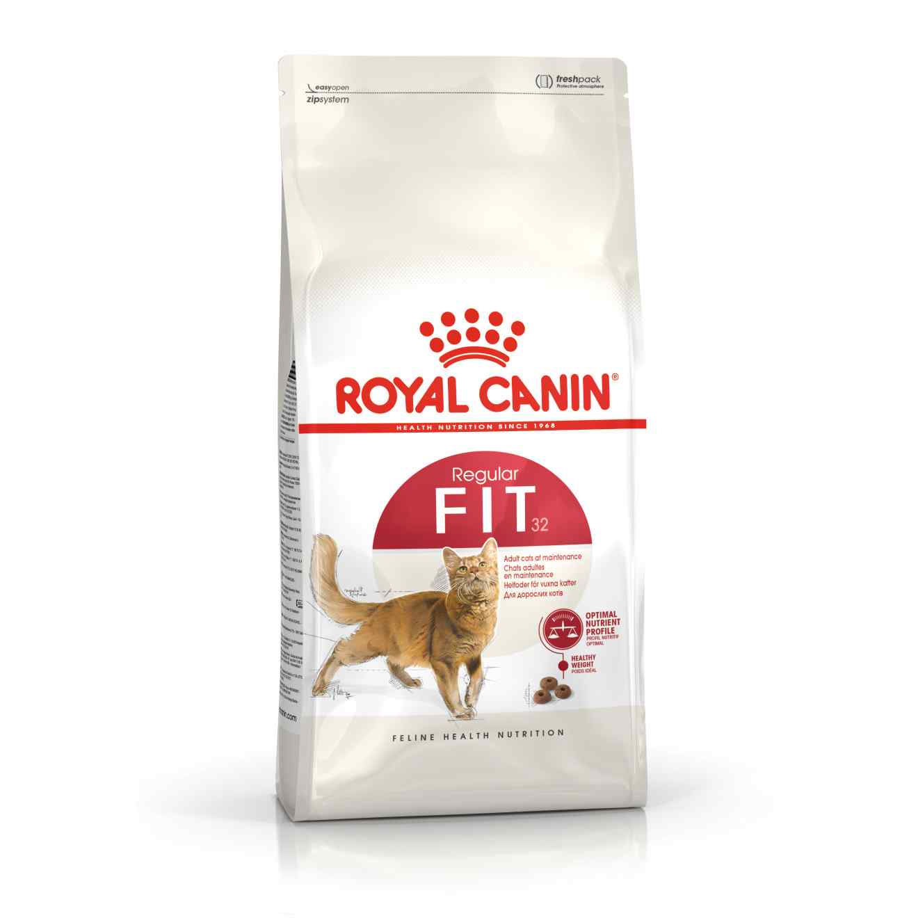 Royal Canin Royal Canin Regular Fit 32 Pork Adult Dry Cat Food pet food packaging