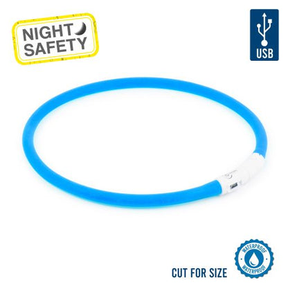 Ancol USB Rechargeable Flashing Dog Collar - Adjustable up to 70cm