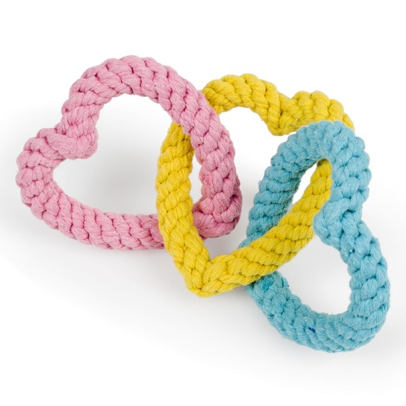 Little Petface Dog Toy - Rope Hearts