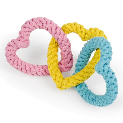 Little Petface Dog Toy - Rope Hearts