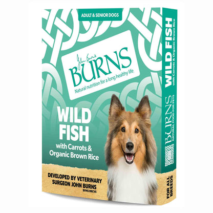 Burns Adult/Senior Wet Dog Food - Fish & Rice - 6x395g Trays