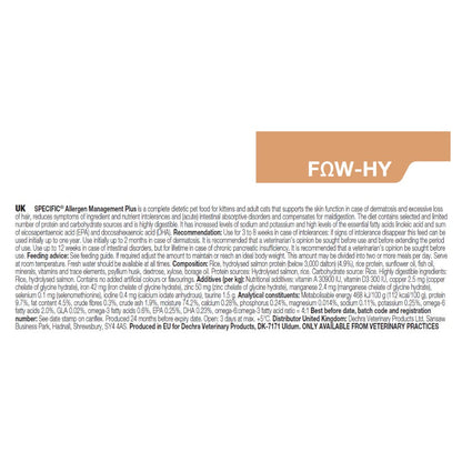 Dechra Specific FOW-HY Allergen Management Plus Wet Cat Food - Trays
