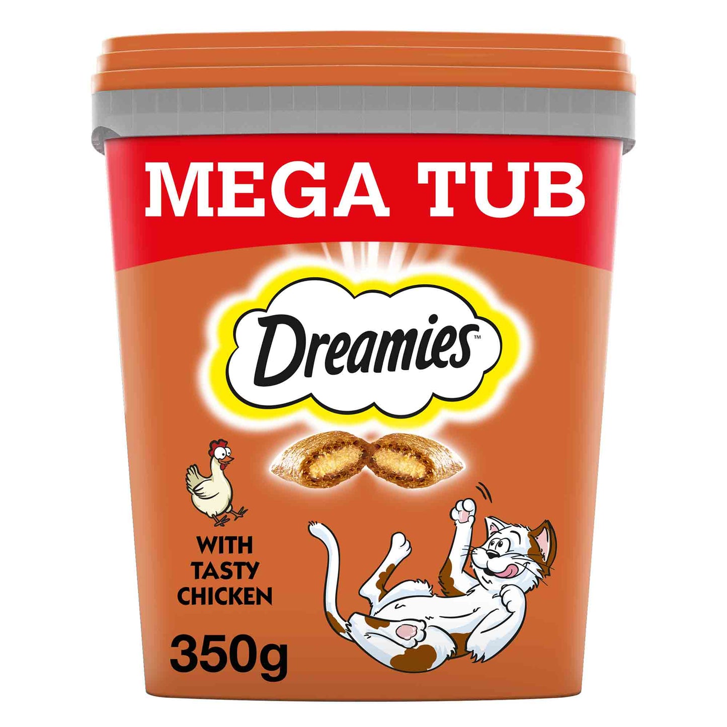 DREAMIES MEGA TUB Cat Treats - Chicken - 350g Tub
