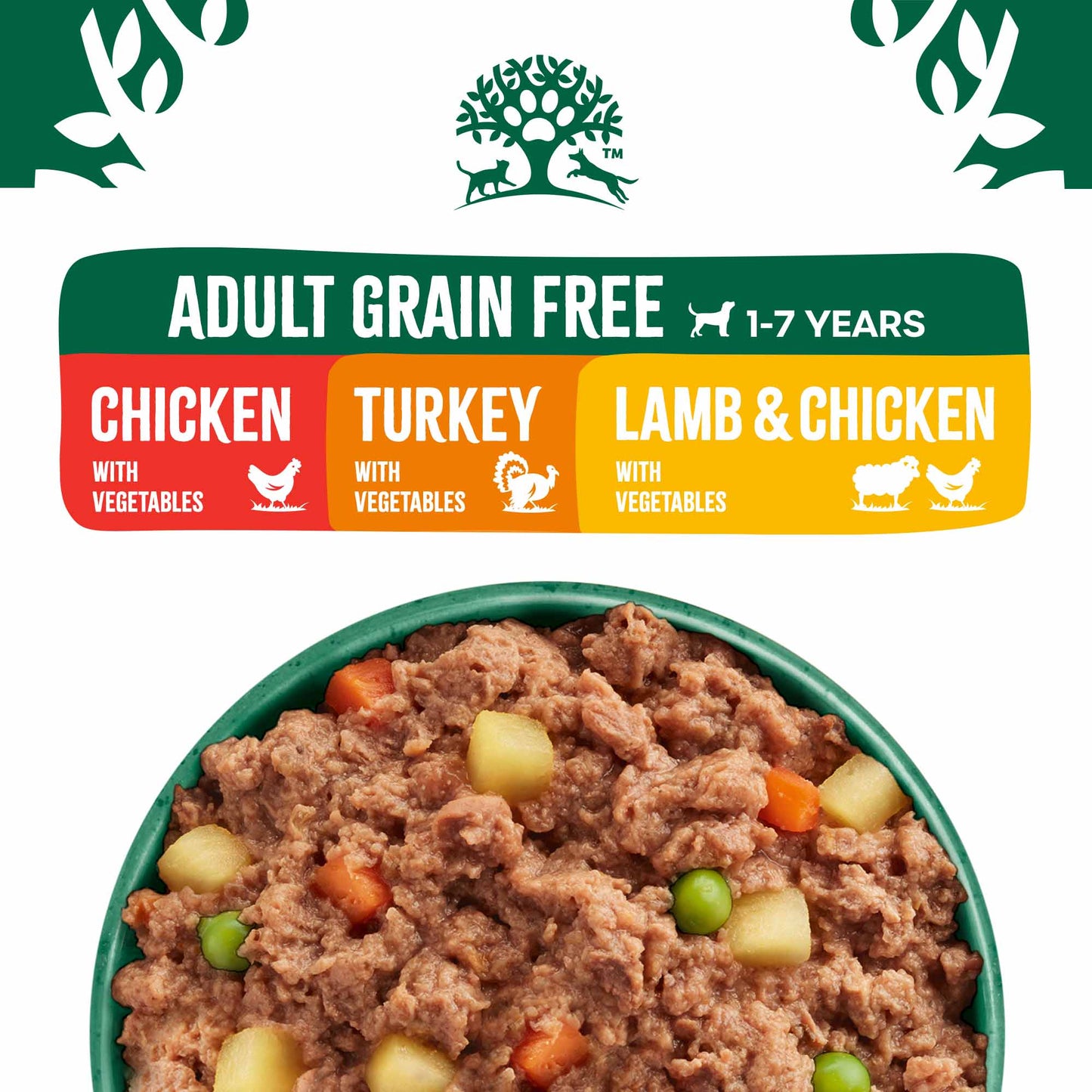 James Wellbeloved Grain Free Adult Wet Dog Food - Turkey, Lamb and Chicken in Loaf - 12x400g cans