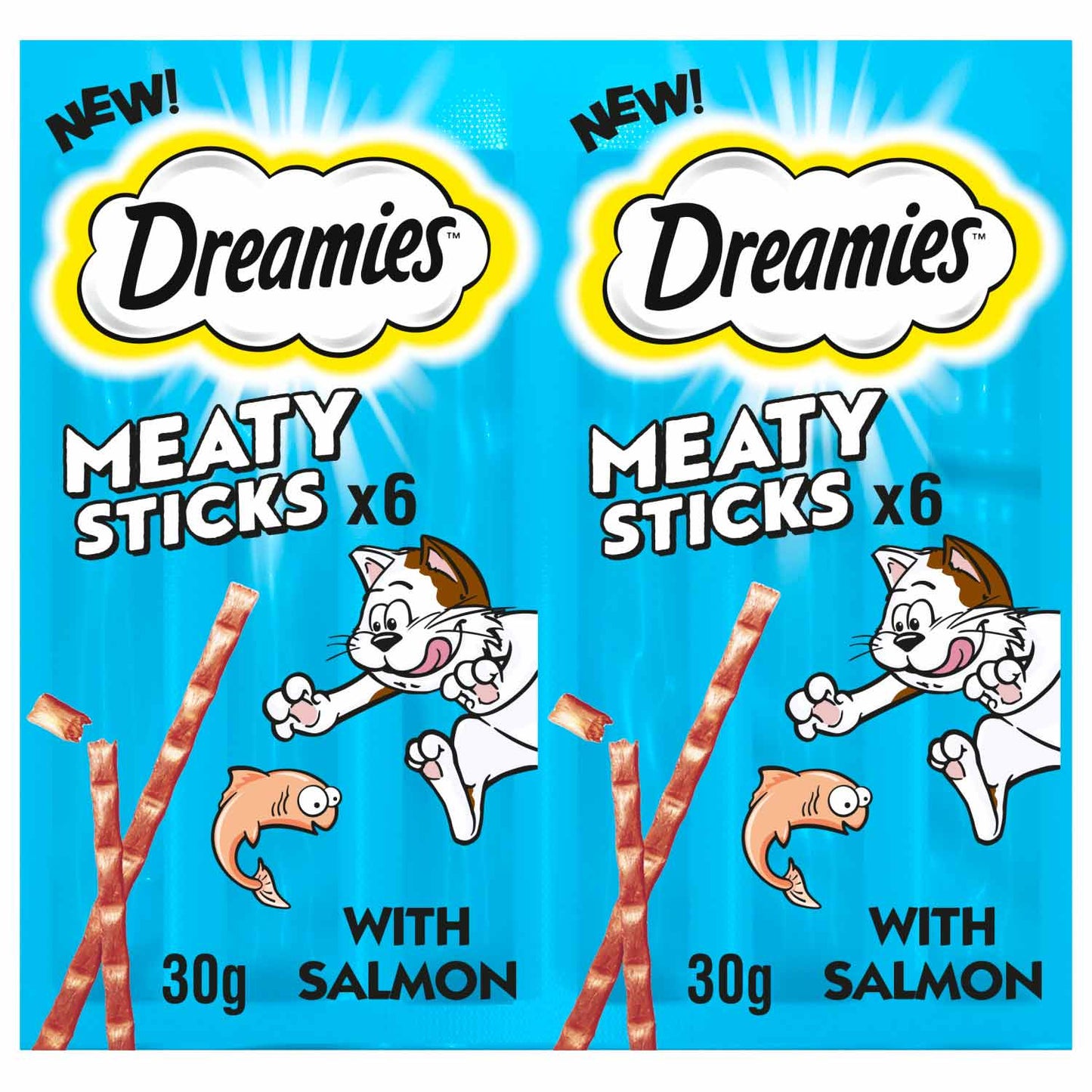 Dreamies Meaty Sticks Cat Treats - Salmon - 6 Treats