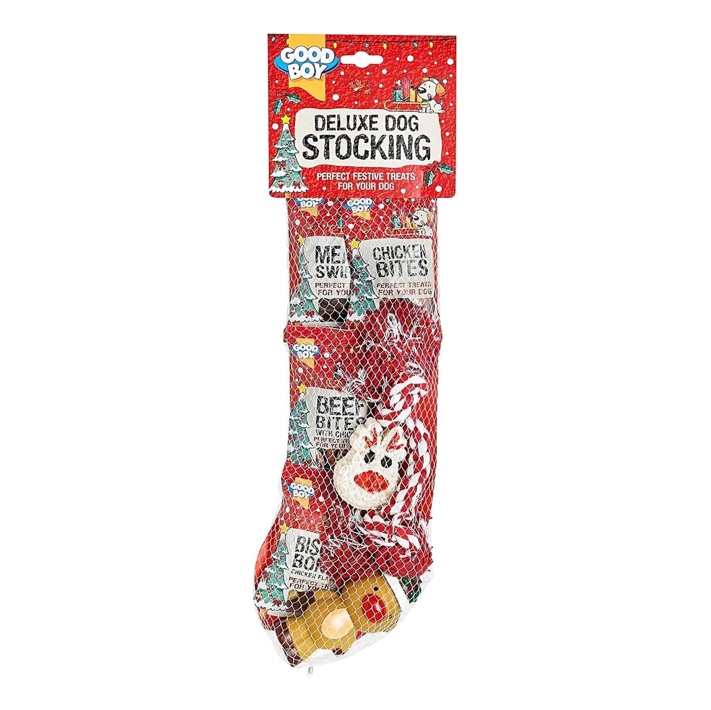 Good Boy Deluxe Dog Treat Stocking with Toys