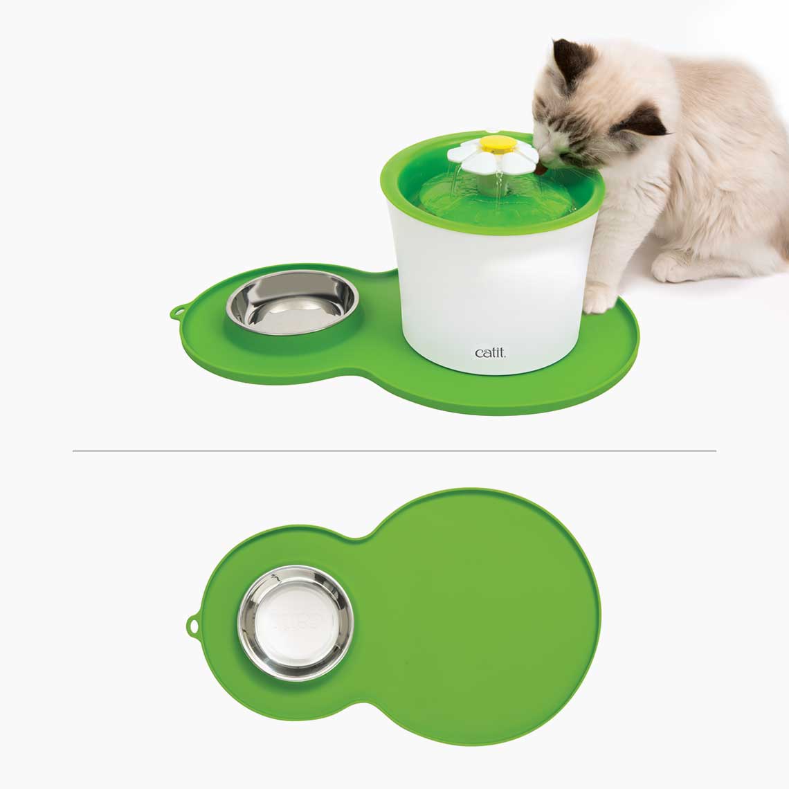Catit Peanut Cat Placemat - Green