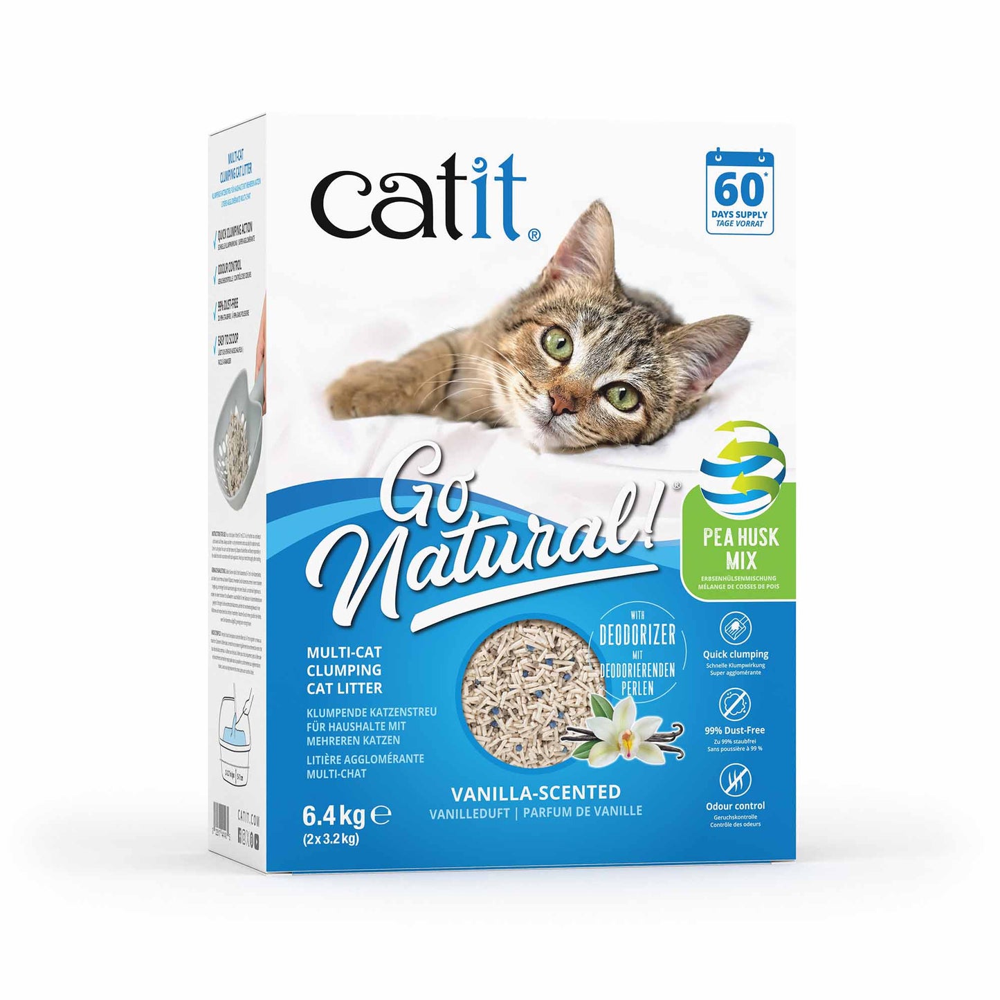 Catit Go Natural! Vanilla Scented Multi-Cat Clumping Cat Litter - 6.4kg