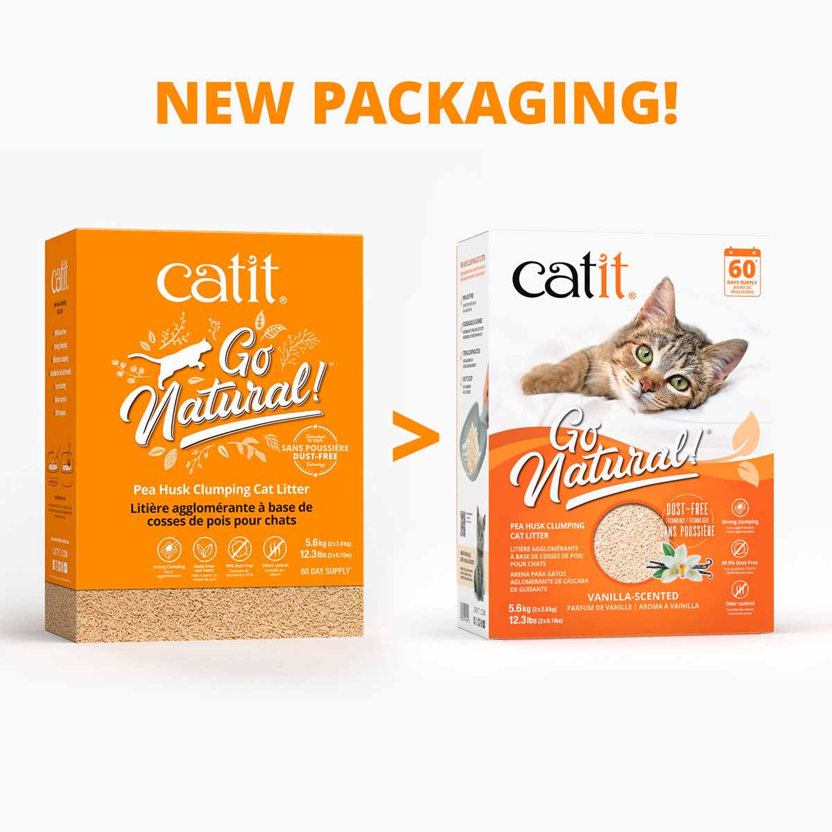 Catit Go Natural! Pea Husk Vanilla Clumping Cat Litter - 5.6kg