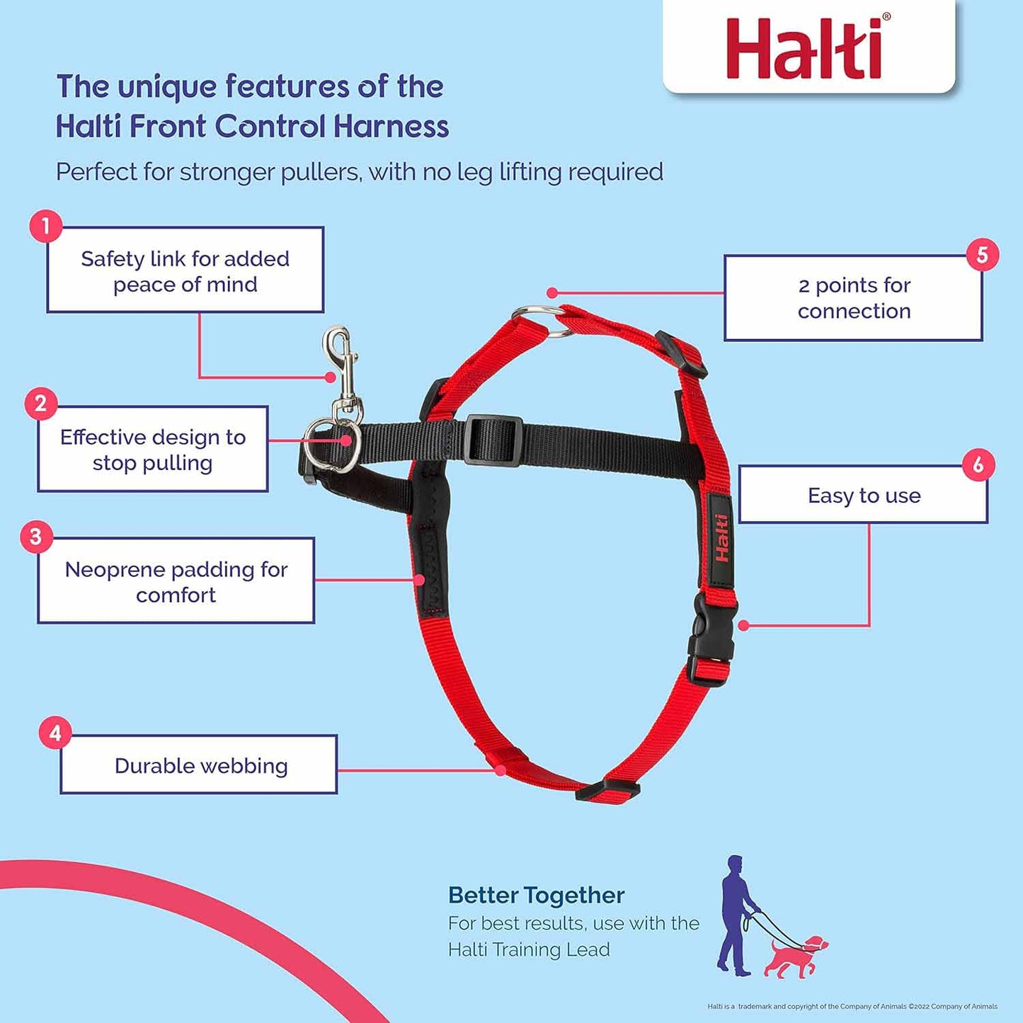Halti Front Control Harness - Small 36-64cm