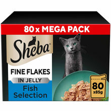 SHEBA Fine Flakes Adult Wet Cat Food in Jelly - Fish - 80x85g Pouches