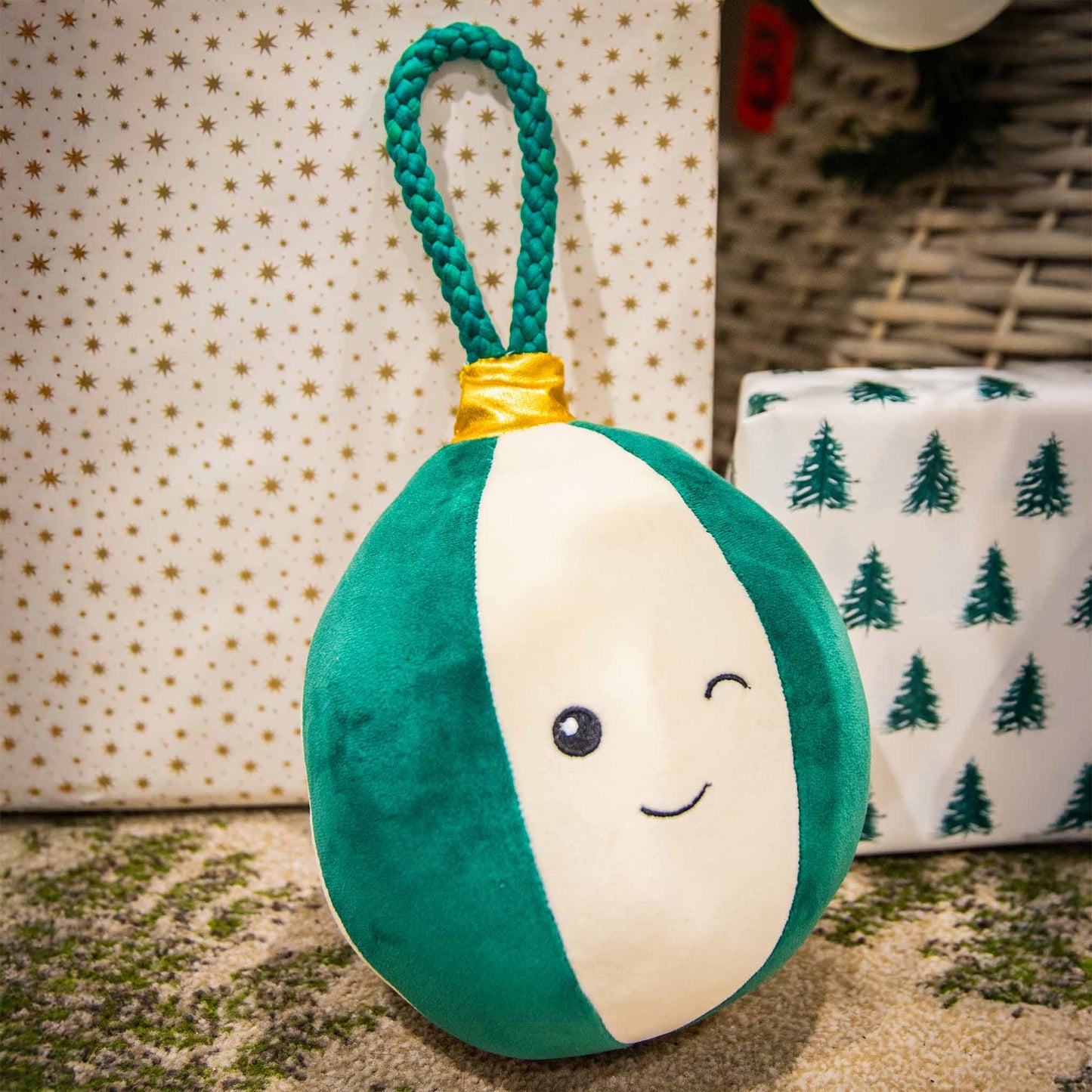 Rosewood Cupid & Comet Blitzen Bauble Extra-Large Festive Giggling Dog Toy