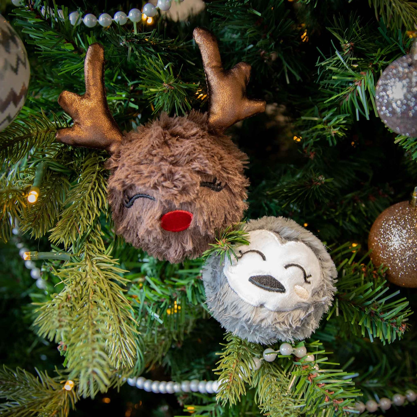 Rosewood Cupid & Comet Ralphie Reindeer and Parker Penguin Christmas Duo Dog Toys