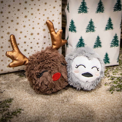 Rosewood Cupid & Comet Ralphie Reindeer and Parker Penguin Christmas Duo Dog Toys