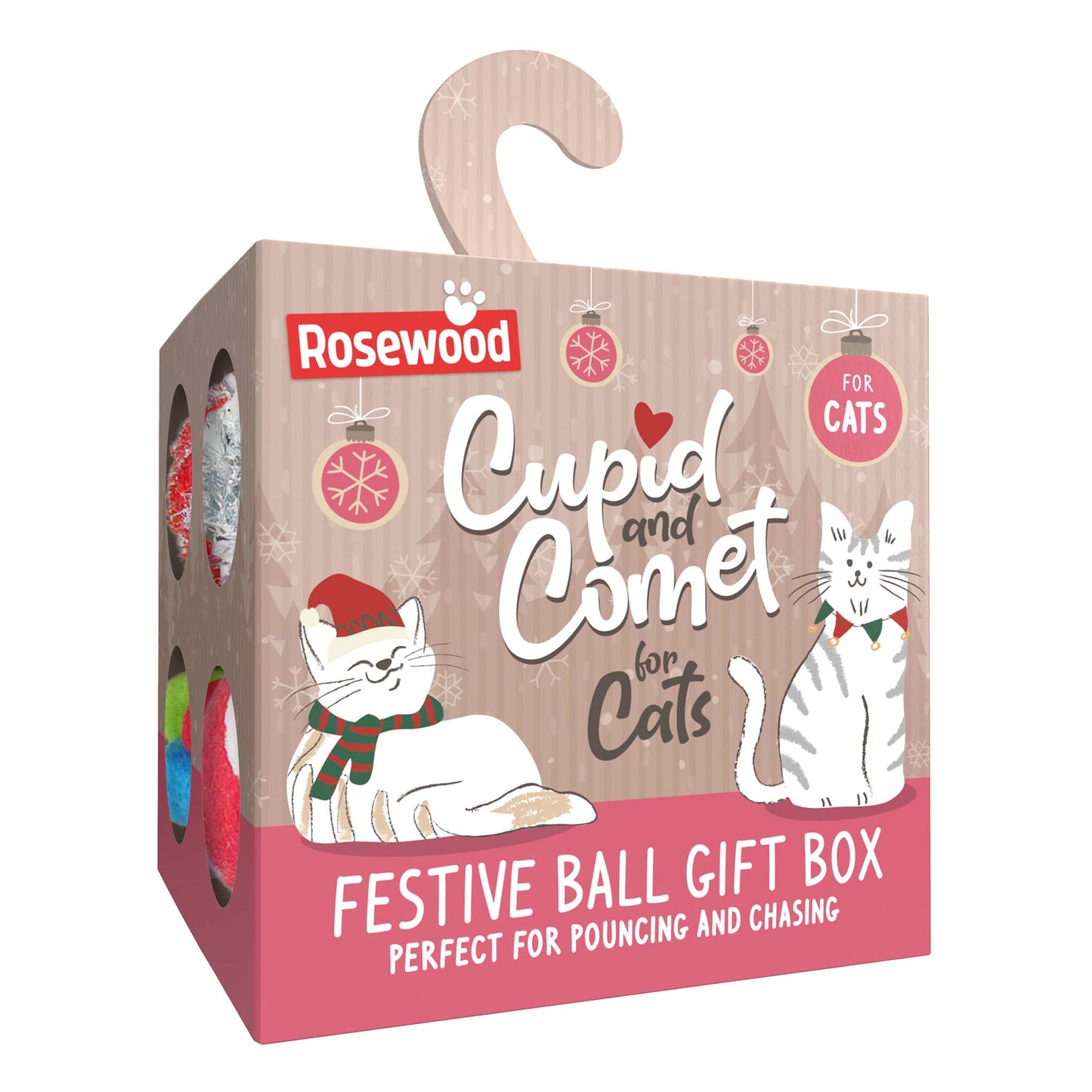 Rosewood Cupid & Comet Festive Ball Gift Box for Cats
