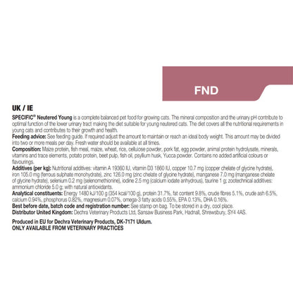 Dechra Specific FND Neutered Dry Cat Food