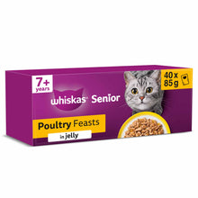 WHISKAS 7+ Senior Wet Cat Food in Jelly - Poultry Feasts - 40x85g Pouches