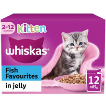 WHISKAS Kitten Wet Cat Food in Jelly - Fish Favourites - 12x85g Pouches