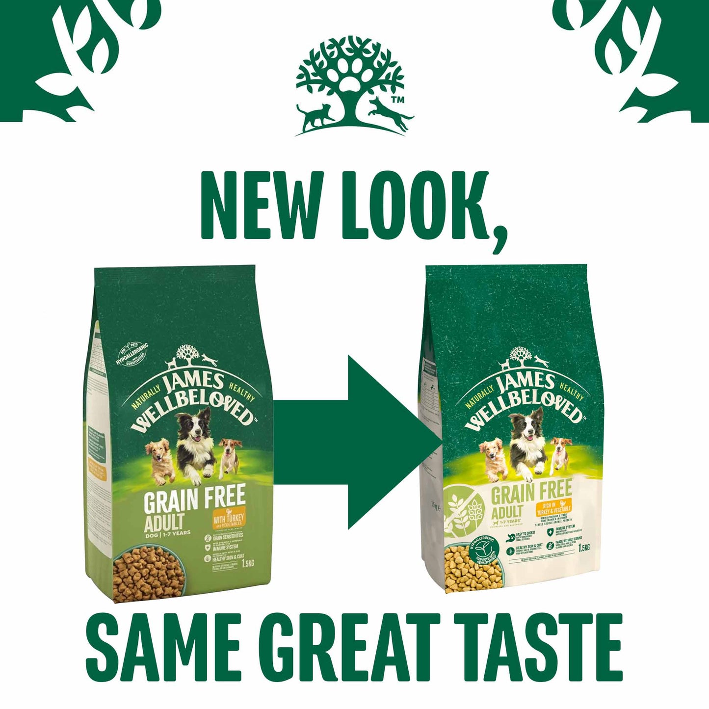 James Wellbeloved Grain Free Adult Dry Dog Food - Turkey & Veg