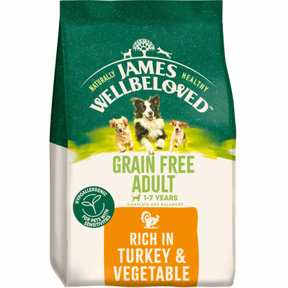 James Wellbeloved Grain Free Adult Dry Dog Food - Turkey & Veg