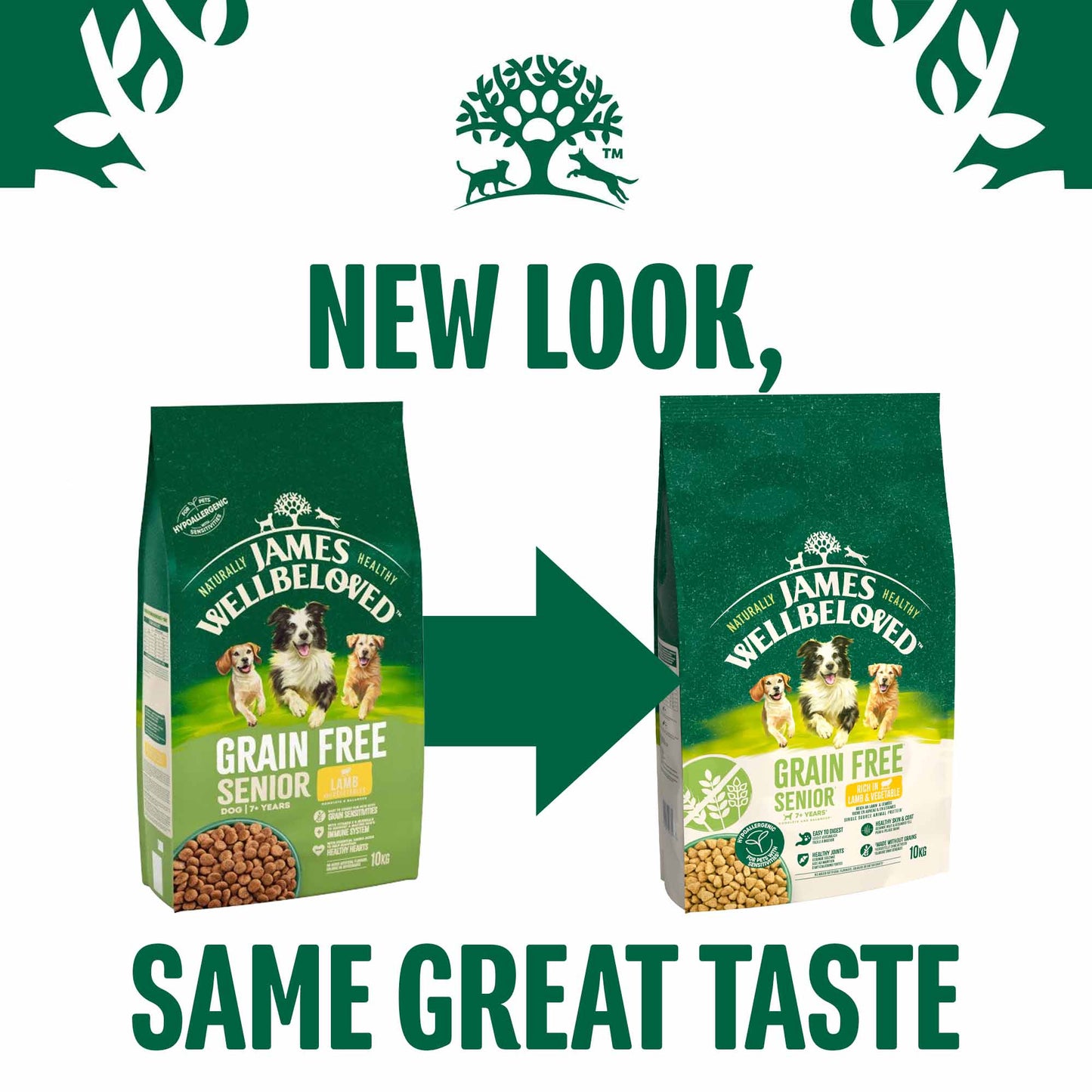 James Wellbeloved Grain Free Senior Dry Dog Food - Lamb & Veg