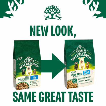 James Wellbeloved Large Breed Adult Dog Food - Fish & Rice
