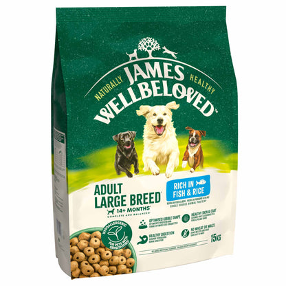 James Wellbeloved Large Breed Adult Dog Food - Fish & Rice