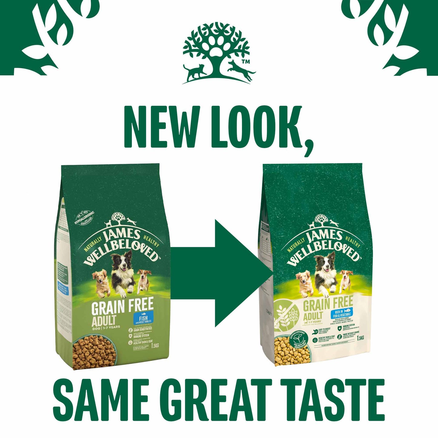 James Wellbeloved Grain Free Adult Dry Dog Food - Fish & Veg