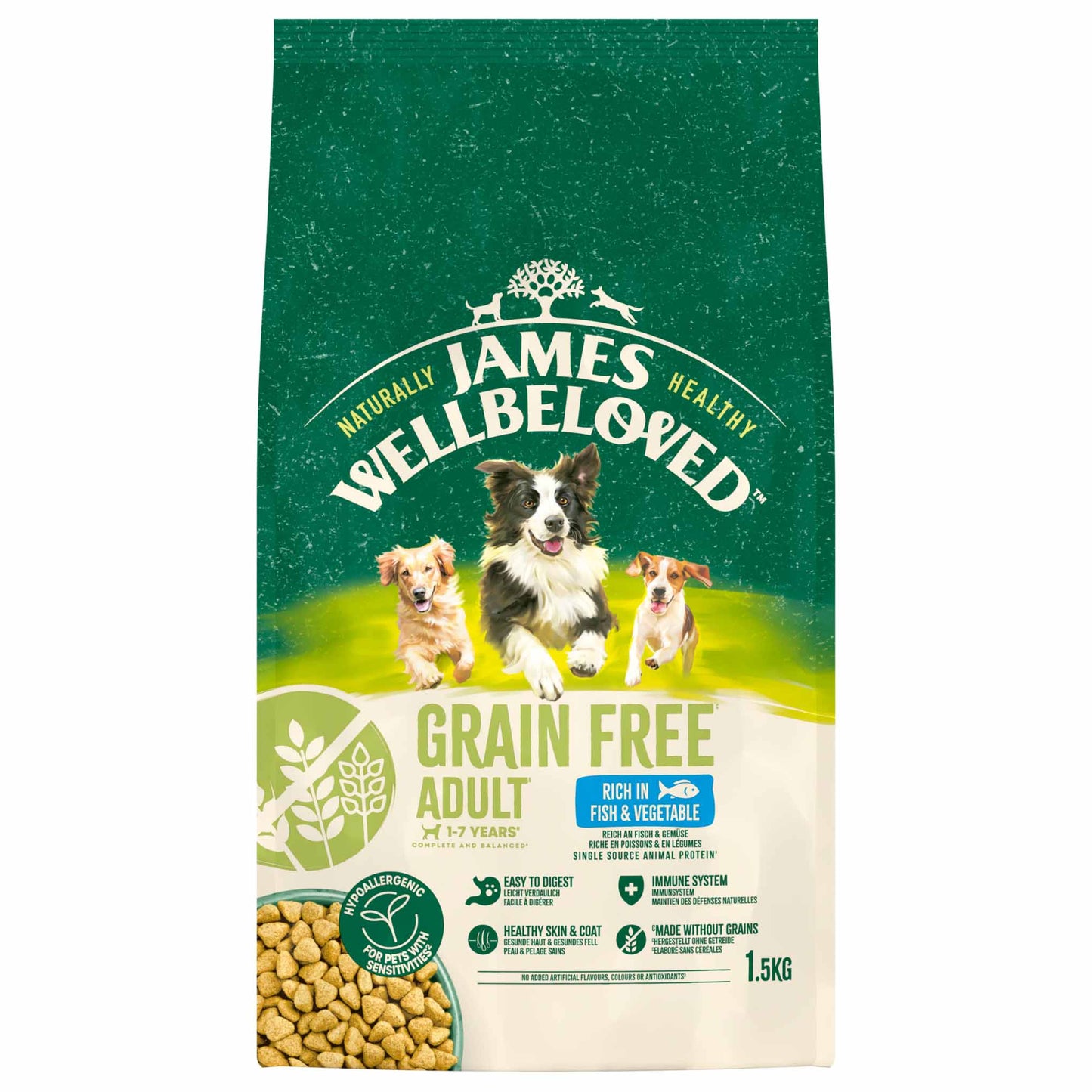 James Wellbeloved Grain Free Adult Dry Dog Food - Fish & Veg