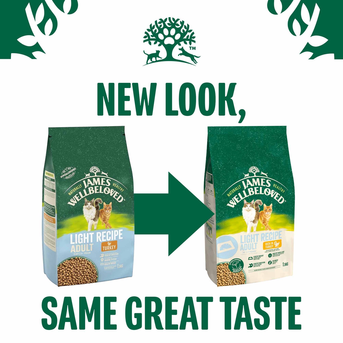 James Wellbeloved Light Adult Dry Cat Food - Turkey